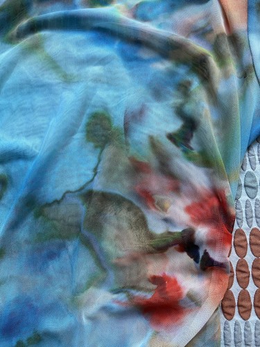 CUE Lovely Printed Soft Mesh High Necked Top . Orig Tags - Picture 8 of 9