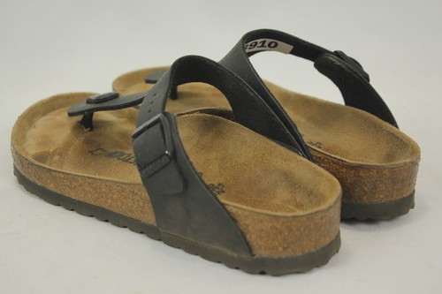 BIRKENSTOCK "GIZEH" WOMEN'S BLACK TOE STRAP CORK BED SANDALS SIZE 36 EUC! - Picture 3 of 6