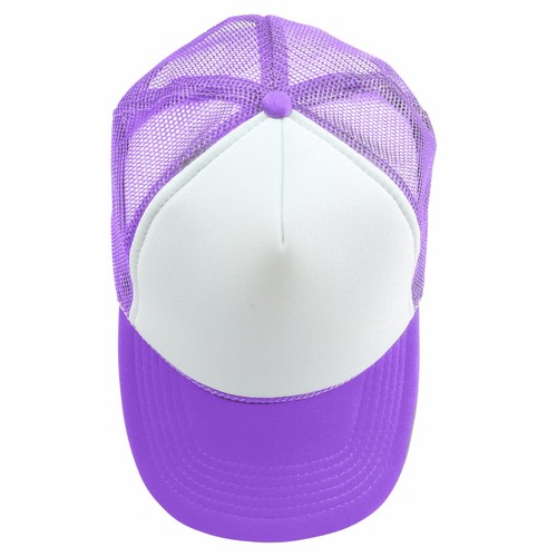 Youth Trucker Hat Ball Cap Mesh Kids Blank Plain S XS Red Blue Gray Black White - Picture 85 of 110