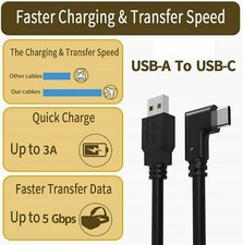 16FT USB-C 3.2 Cable for Oculus Quest Link VR Right Angle PC Charging Cord