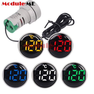 22mm Mini Digital Thermometer - AC50-380V LED Temperature Meter For Garage & Home