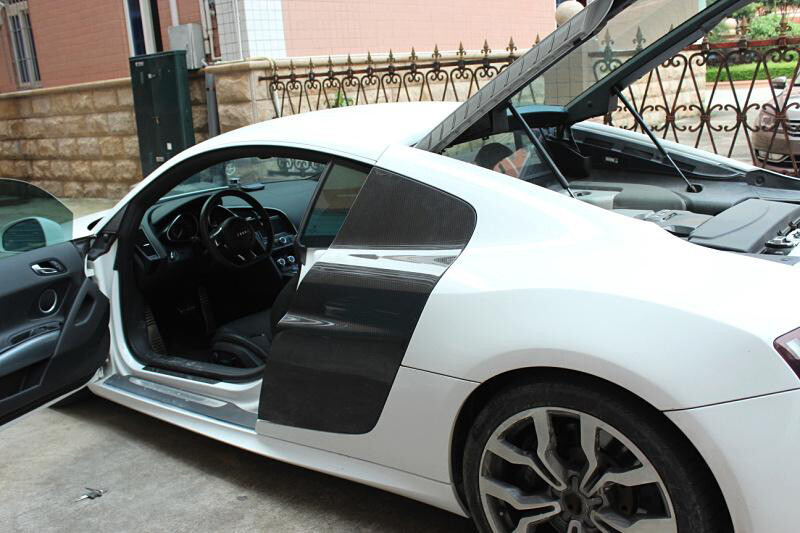 For Audi R8 V8 V10 Coupe 2008-15 Real Carbon Door Fenders Side Blade Panel Cover