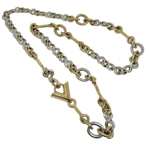 LOUIS VUITTON（LV） Collana catena Louis Vuitton Essential V M62837 metallo oro argento L118 cm