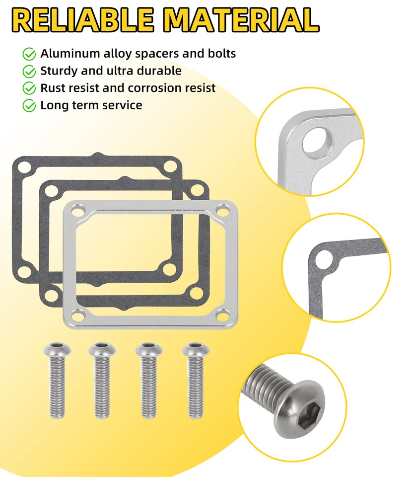 Performance Reed Spacer Kit w/Hardware For 1997-2005 Yamaha 600 & 700 CC Triples Foto 4 de 4