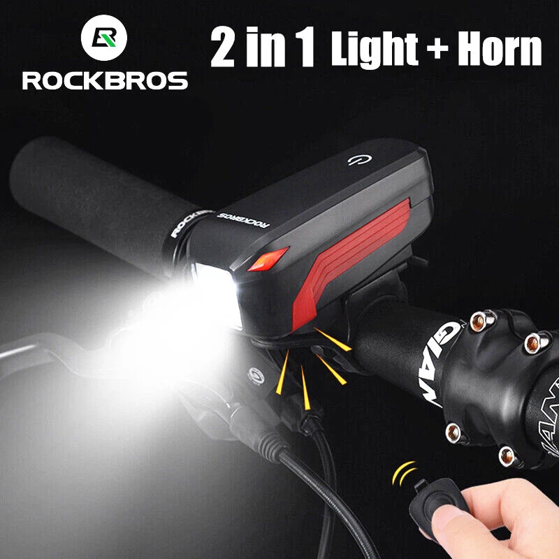 ROCKBROS Fahrradlicht Vorne und Klingel-Set, Fahrradscheinwerfer mit Fahrradhupe - Bild 3 von 4