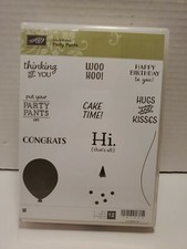 Stampin Up Party Pants Set of 12 Mounted Rubber Lightly Used Stamps - BB29