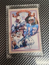 PASTORINI CAMPBELL STABLER Auto Signed HOUSTON OILERS Commemorative Card /200