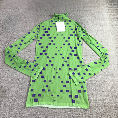 Acne Studios Shirt Womens Extra Small Turtleneck Green Purple Long