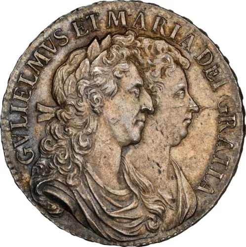GREAT BRITAIN. 1/2 Crown, 1689 Year PRIMO. London Mint. William & Mary. NGC MS64