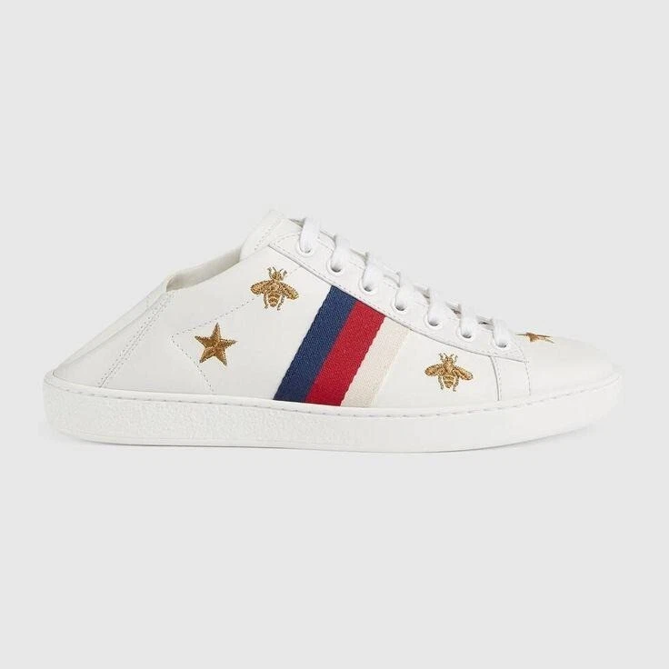 Zapatillas bajas GUCCI Ace blancas 'Gucci Web' doradas abejas y estrellas talla EU37.5 Foto 3 de 4