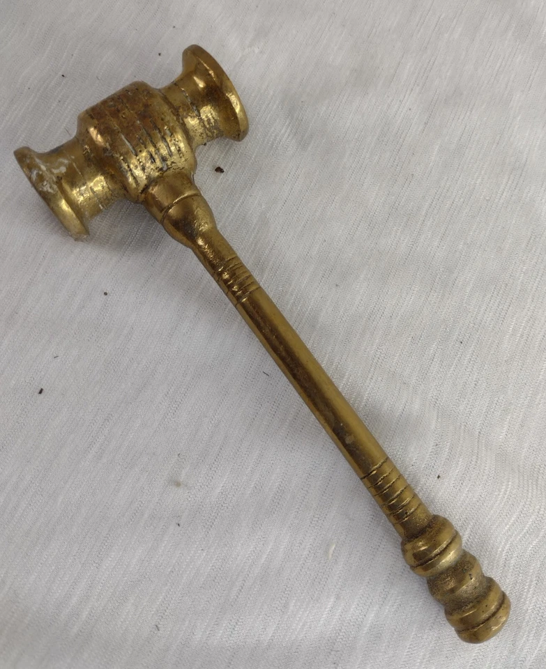 Auctioneer Hammer Solid Brass Auctioneers Gavel Hammer 15cm 228g Antique Org - Image 2 of 4