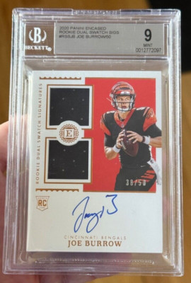 2020 Panini Encased Joe Burrow Rookie Auto RPA /50 BGS 9 / Auto 10