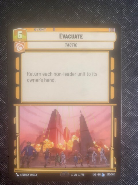 Star Wars Unlimited : Evacuate - Shadows of the Galaxy 233/262 Legendary