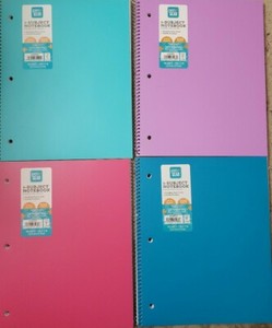 Lot Of 4 Pen Gear 1 Subject Poly Notebook 100 Sheets Multi Color Wide Ruled Ebay