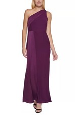 VINCE CAMUTO One Shoulder Side Pleated Gown Size 14