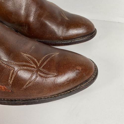 Botas vaqueras Dan Post altas tulipán 7,5 C tooled piel de serpiente superposición hechas en EE. UU. - Imagen 17 de 22