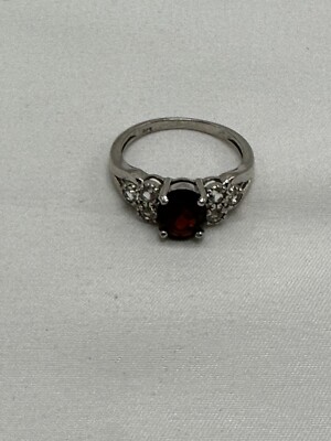 Karis Lapis Lazuli Ring With Amethyst On The Sides Marked STS Size 7 1/5