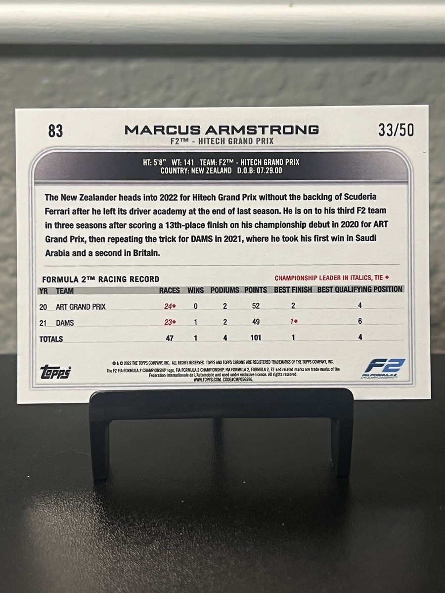 2022 Topps Chrome Formula 1 Gold Checkered Flag Refractor /50