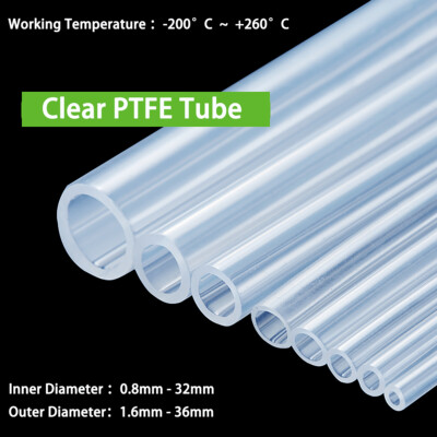 #ad PTFE Tube Tubing Pipe 1mm 32mm ID 2mm 36mm OD High Temp Resistance Clear Tube $224.55
