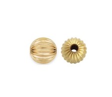 8pcs 4mm 14k Gold Filled Corrugated Spacer Beads Round Ribbed Jewelry Making