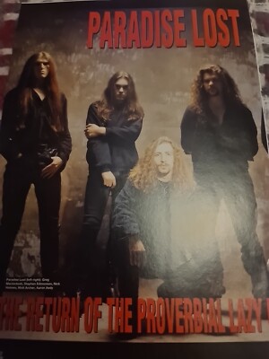Vintage PARADISE LOST NICK HOLMES / EDDIE VEDDER YOUNG PEARL JAM   A4 POSTER