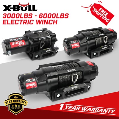 X-BULL Electric Winch 3000lb 5000lb 6000lb Remote Control for ATV 4WD G-Series