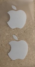 Authentic White Apple logo stickers Brand New 2 Stickers Per Sheet