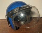 Grand casque moto vintage 1978 bleu paillettes ROP-4170 années 70 + visière