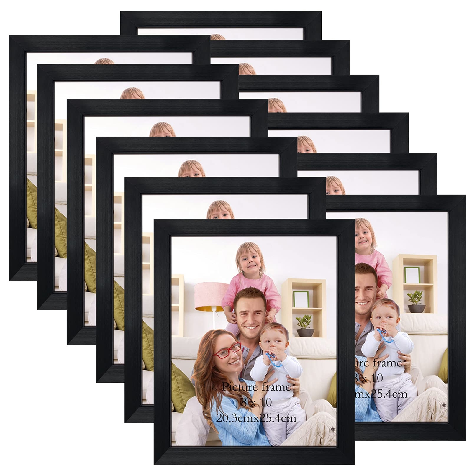 Black 8x10 Picture Frame Bulk, Multi 8 x 10 Photo Frames Set for Wall Hanging...