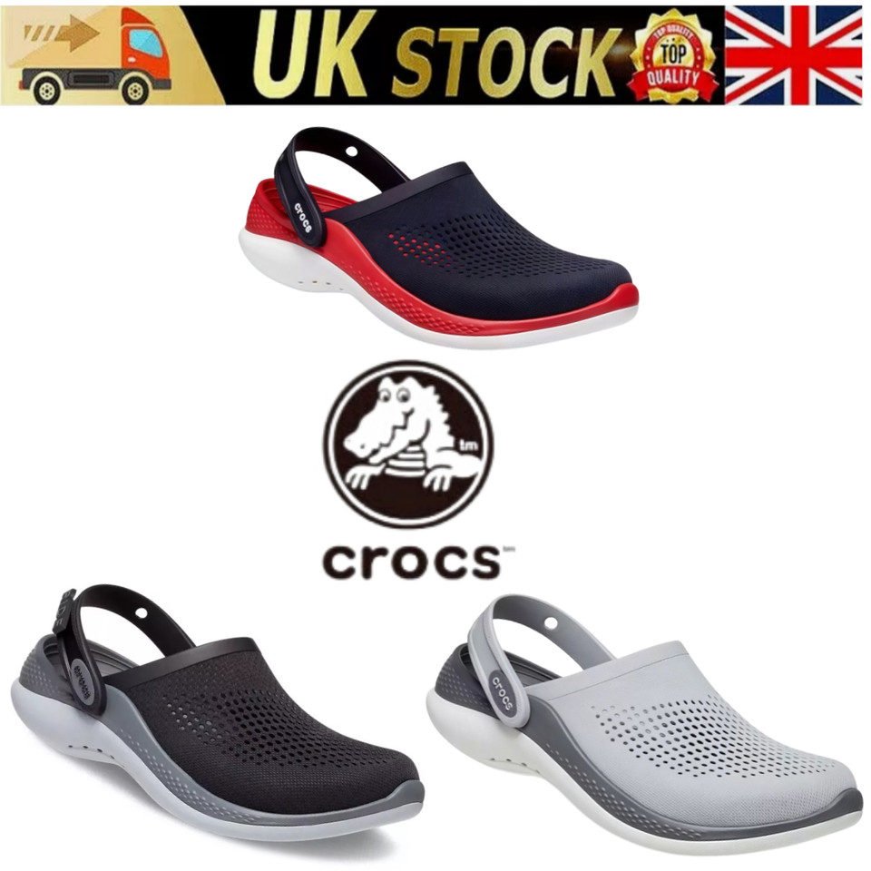 Zuecos acolchados sin cordones Crocs adultos hombres mujeres LiteRide 360 2025 NUEVO-Reino Unido
