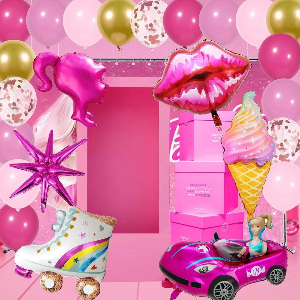 Девочек розовый день рождения украшения комплект - воздушные шары 128шт - Изображение 3 из 4