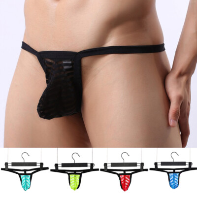 Micro Micro Mens Thongs Bikini Sous-Vêtements T-Back Sexy Beutel G-Strin  
