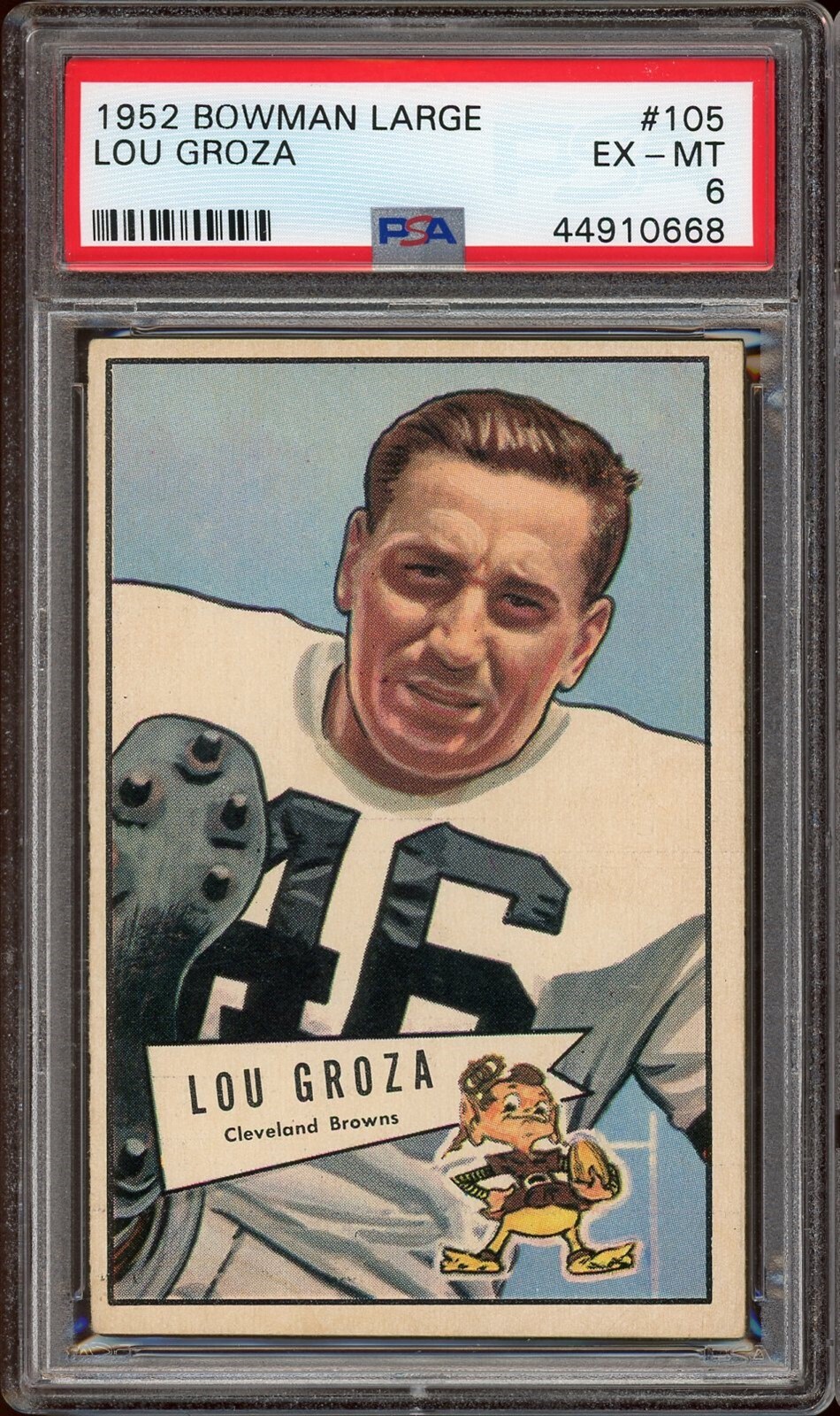 1952 Bowman Large Football #105 Lou Groza PSA 6