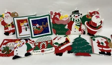 12 Pieces Christmas Potholders  Kitchen Hot Pad Oven Mitts 80's Vintage