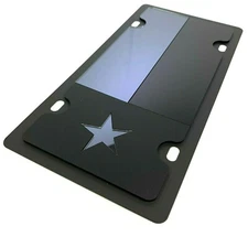 Texas State Flag Vanity License Plate (Blacked Out Tactical Premium)