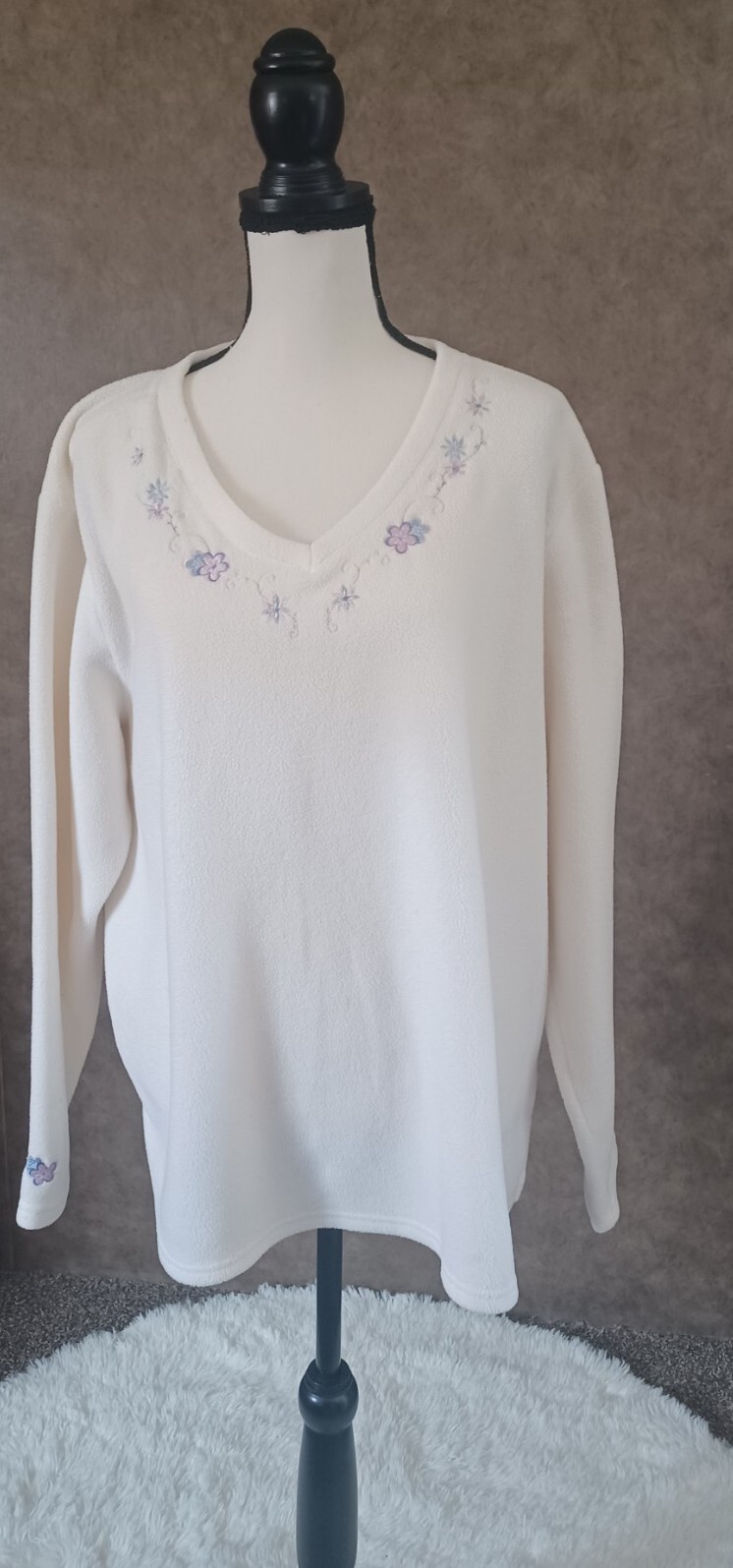 Women's Soft Basic Edition Cream Sweater With Siz… - image 3