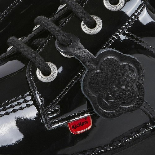 Scarpa classica Kickers Kick Lo J/Y NERA in pelle verniciata - Foto 4 di 4