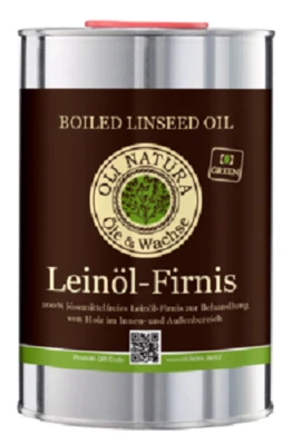 OLI LACKE Oli Natura Leinöl Firnis 1 Liter Natürlich Vegan Lebensmittelecht