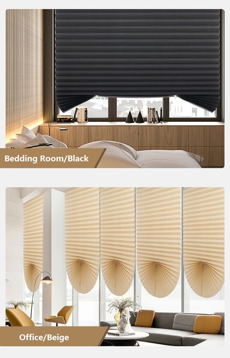 72'' Paper Pleated Shade Window Blind Sun UV Half Blackout Blind Roller