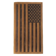 N500044102 Nocona Men's Brown Embossed Flag Rodeo Wallet NEW