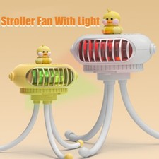 Mini Stroller Fan with Light Clip On for Baby Small Portable Fan Rechargeable