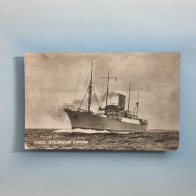 Handelsschifffahrt Postkarte um 1930 Tyne gebaut Kabel Dampfschiff Domina