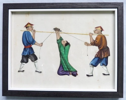 ORIGINAL MID-19TH CENTURY CHINESE GOUACHE - CRIME AND PUNISHMENT #1
