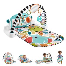 Fisher-Price Glow and Grow Kick Play Piano Gym Baby Playmat, Blue