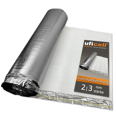 25 m² / ALU-PLUS-PE Schaum Trittschalldämmung 2 u. 3 mm, mit Selbsklebestreifen 