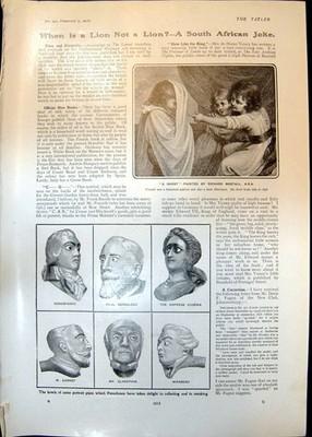 Antiker Druck Portrait Pfeifen Mr Gladstone Maude Mortimer Willie Deouin 1906