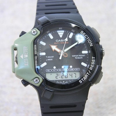 90s Casio Retro AW-330 Watch Barometer Altitude Sensor Ana Digi Japanese Rare
