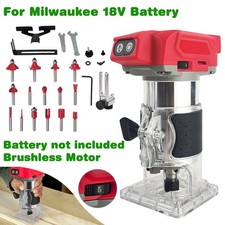 Cordless Router, Brushless Hand Router For Milwaukee 18V Batteries with 5 Speeds
