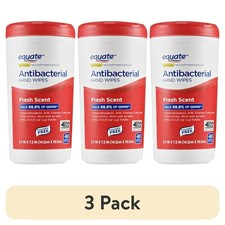  3 pack Equate Antibacterial Hand Wipes, Fresh Scent, 40 Ct