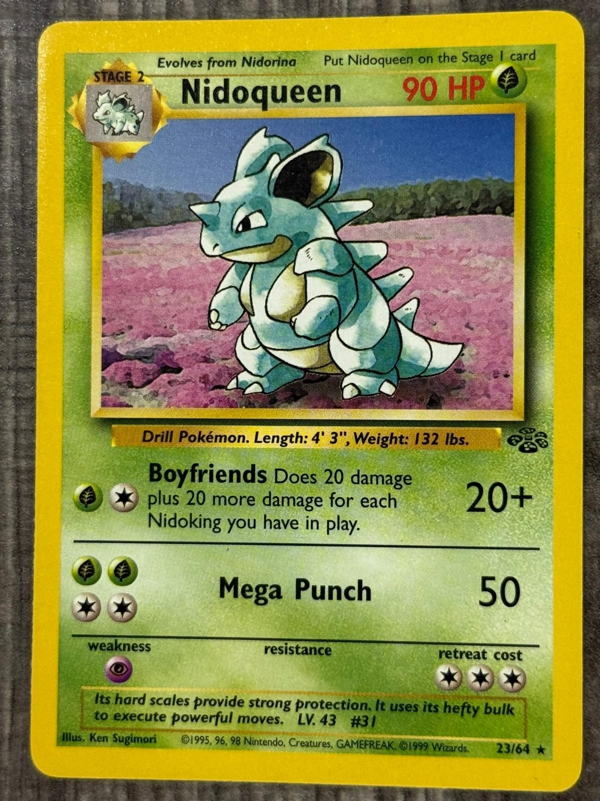 Nidoqueen 23/64 Rare Jungle Pokemon Unlimited MP